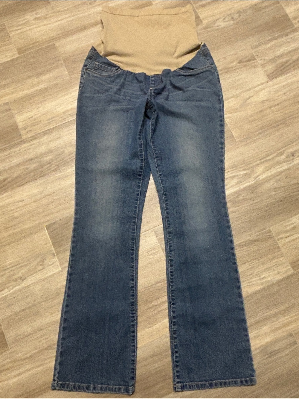 Two Hearts Destination Maternity Embroidered Flared Jeans